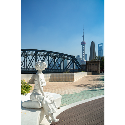 上海,外白渡桥,桥梁,钢架结构,情人花景,公园,雕塑,黄浦区,竖图